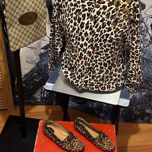 Oppio Womens Leopard Print Cardigan Sweater